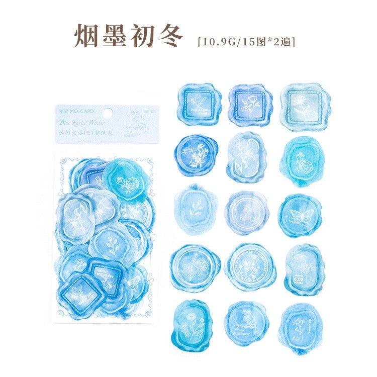 1004 Pet Sticker Pack, Crystal Garden Series, White Film Watercolor Wax Hand Account Decoration - Memo Journals