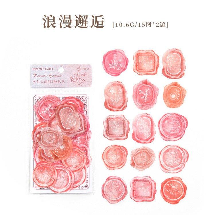 1004 Pet Sticker Pack, Crystal Garden Series, White Film Watercolor Wax Hand Account Decoration - Memo Journals