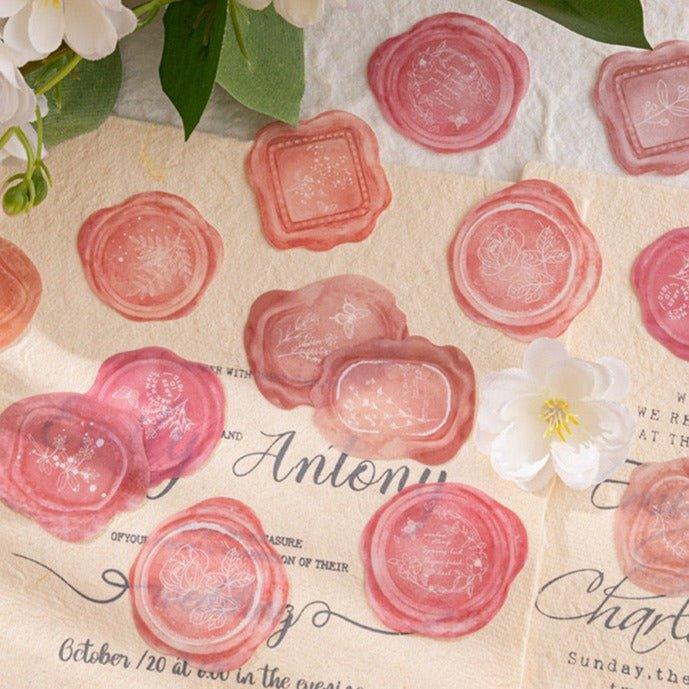 1004 Pet Sticker Pack, Crystal Garden Series, White Film Watercolor Wax Hand Account Decoration - Memo Journals