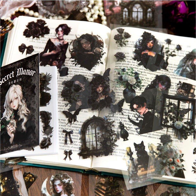 1091 Vintage pet material sticker book Secret Manor - Memo Journals
