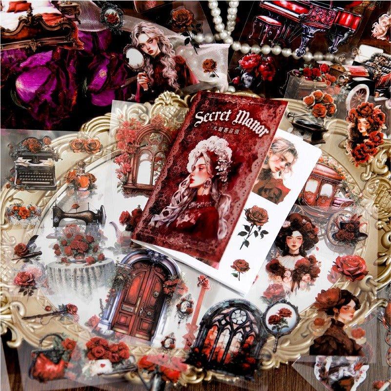 1091 Vintage pet material sticker book Secret Manor - Memo Journals