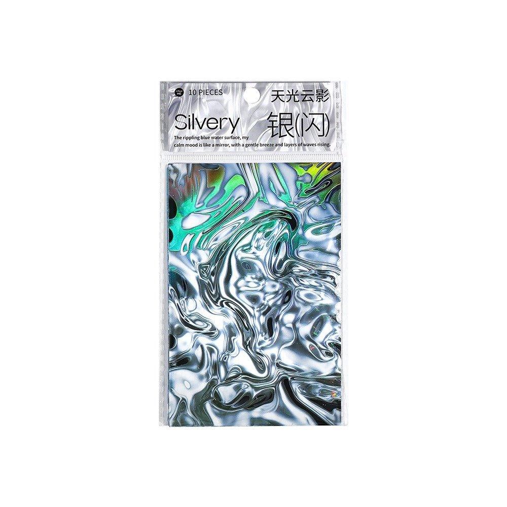 1123 PET iridescent flow linen sticker packs - Memo Journals