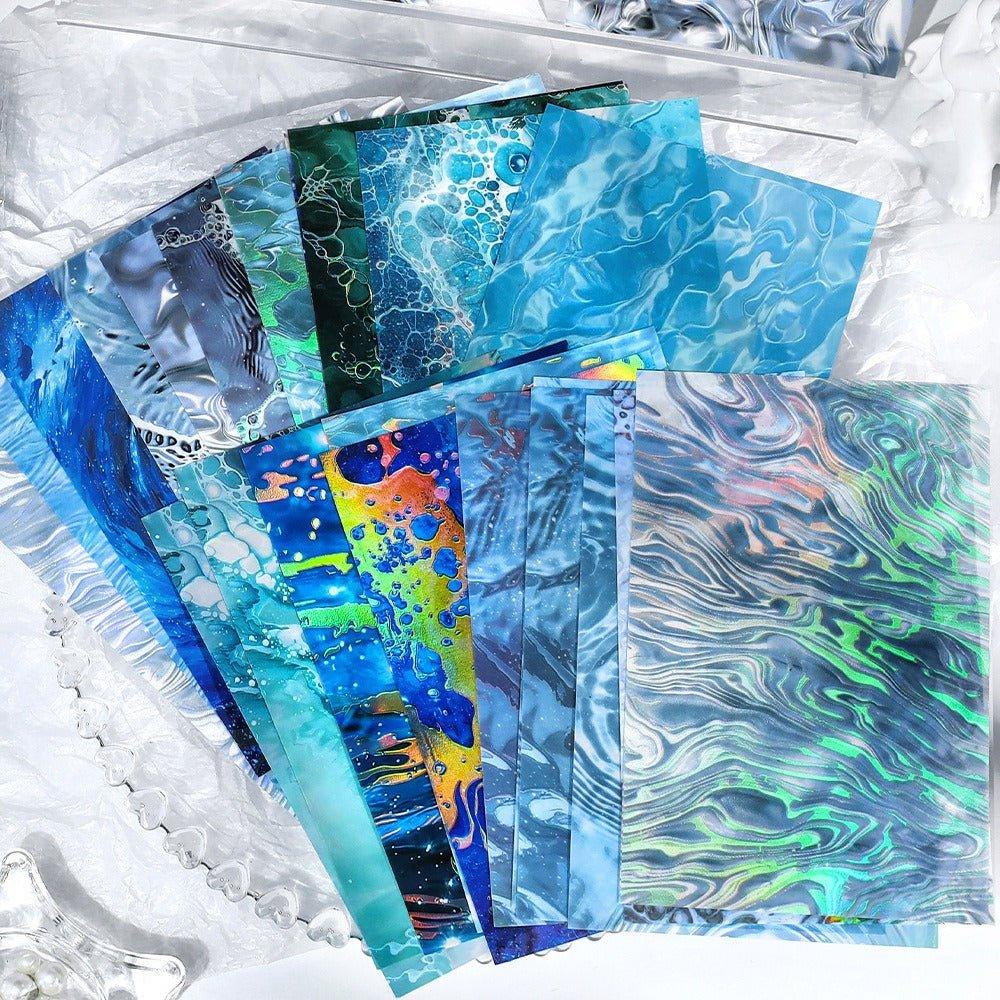 1123 PET iridescent flow linen sticker packs - Memo Journals