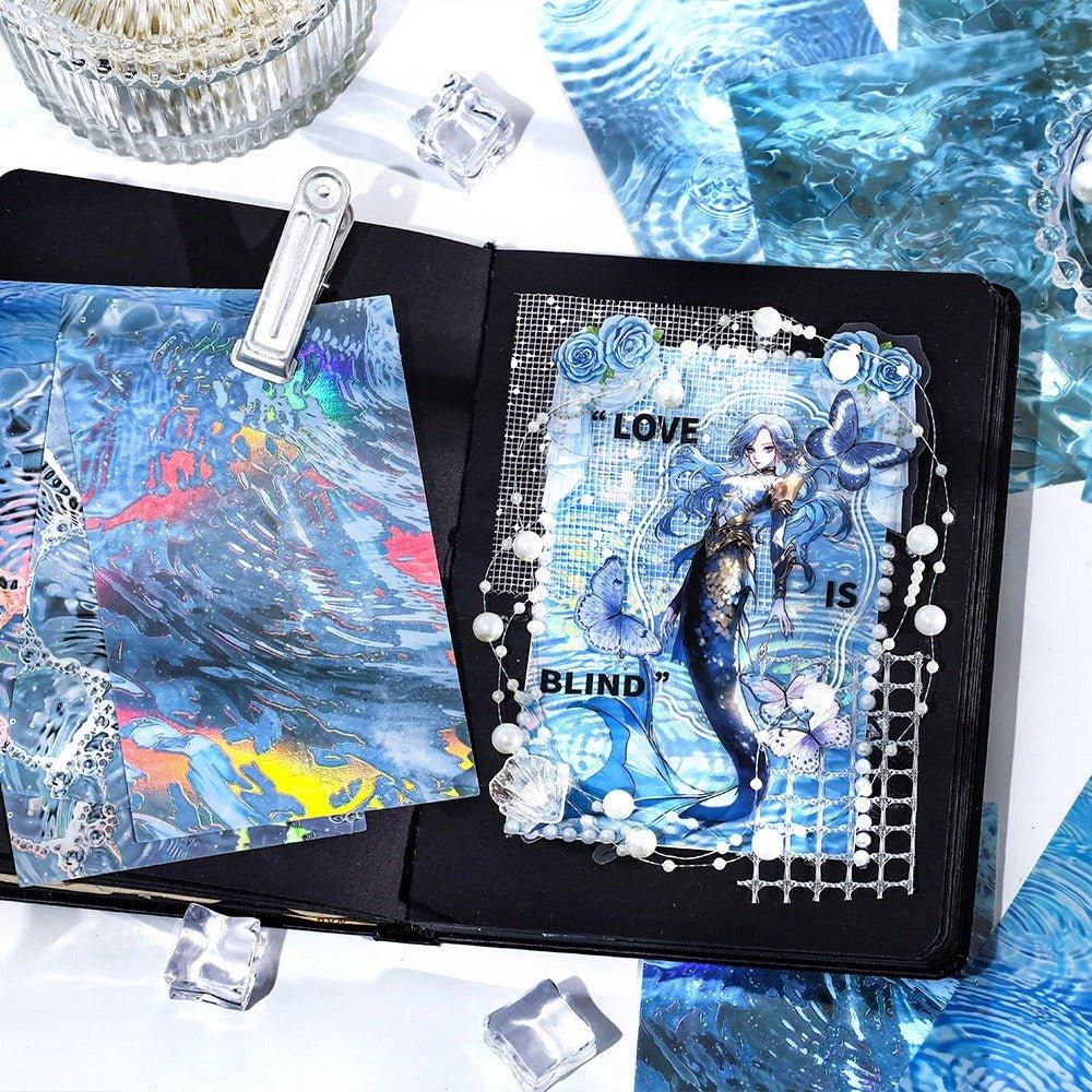 1123 PET iridescent flow linen sticker packs - Memo Journals