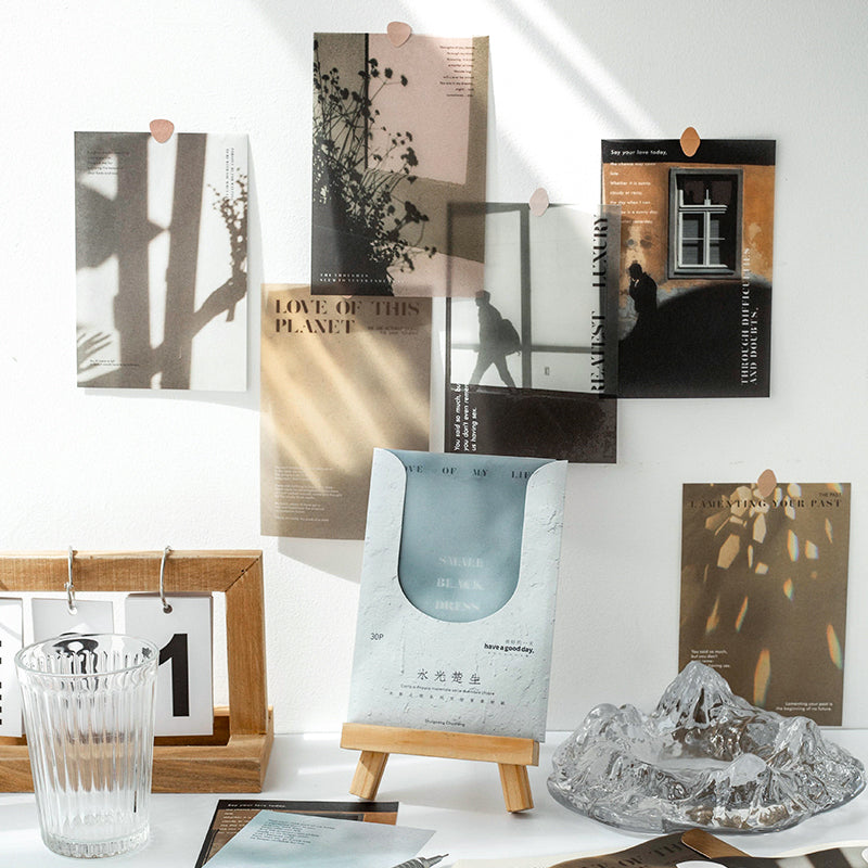 [2601-152] Light & Shadow Texture Paper – Base Collage DIY Journal Sheets (8 Designs)