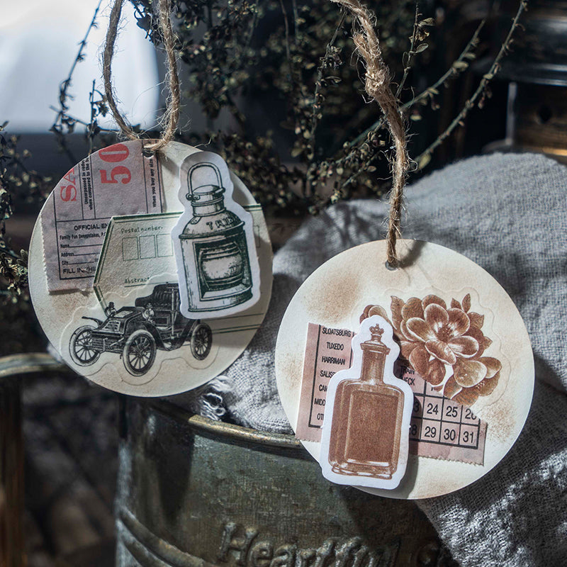 [2602-001] Vintage Ephemera Object Sticker Box 8 Styles