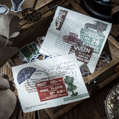 [2602-001] Vintage Ephemera Object Sticker Box 8 Styles