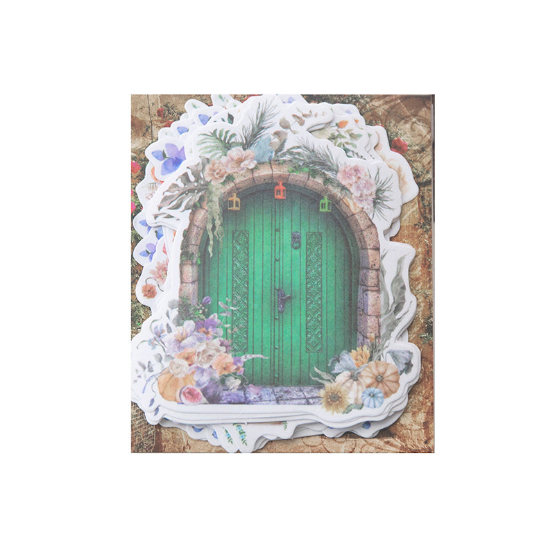 [2601-128] Enchanted Garden Sticker Set – Vintage Floral Journal Collage (4 Designs)