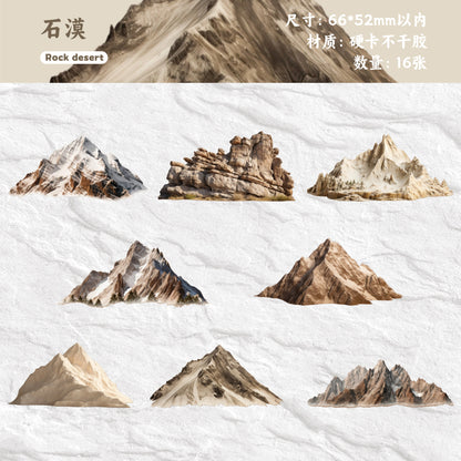[2601-212] Vintage Mountain Landscape Sticker Pack