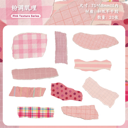 [2601-208] Colorful Washi Tape Sticker Set 20 Pieces