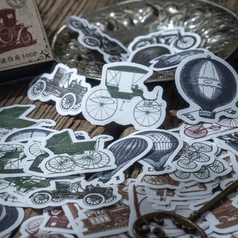 [2602-001] Vintage Ephemera Object Sticker Box 8 Styles