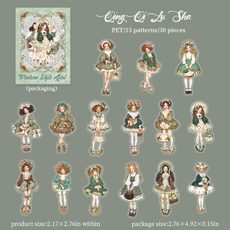 [2603-138] Vintage Girl PET Sticker Pack 4 Styles