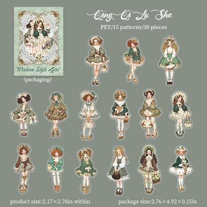 [2603-138] Vintage Girl PET Sticker Pack 4 Styles