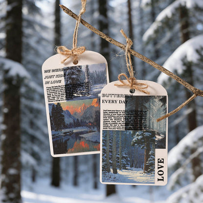 [2601-225] Winter Snow Exploration Series Journal Background Material Paper for Writing & Collage 24 Sheets 6 Styles