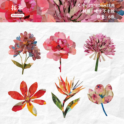 [2602-022] Vintage Floral Collage Stickers 6 Styles