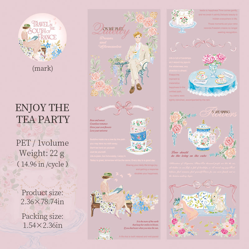 [2601-141] French Countryside PET Washi Tape – Romantic Garden Collage Series (6 Designs)