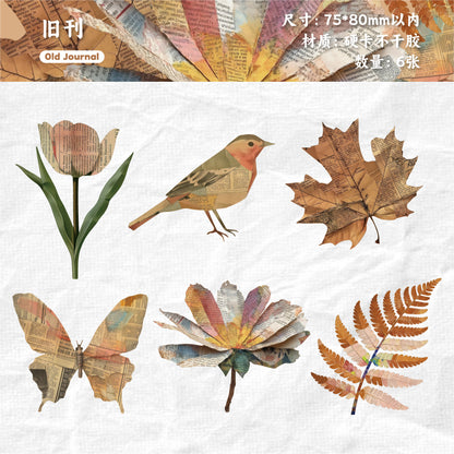 [2602-022] Vintage Floral Collage Stickers 6 Styles