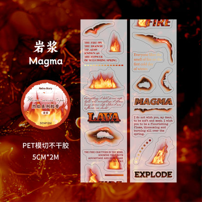 [2603-103] Burning Flame Fantasy PET Decorative Tape 6 Styles