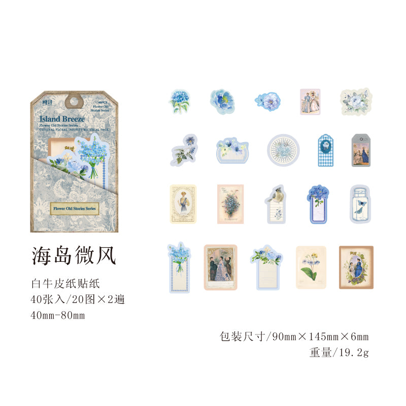 [2603-088] Vintage Floral Memo Note Stickers 6 Styles