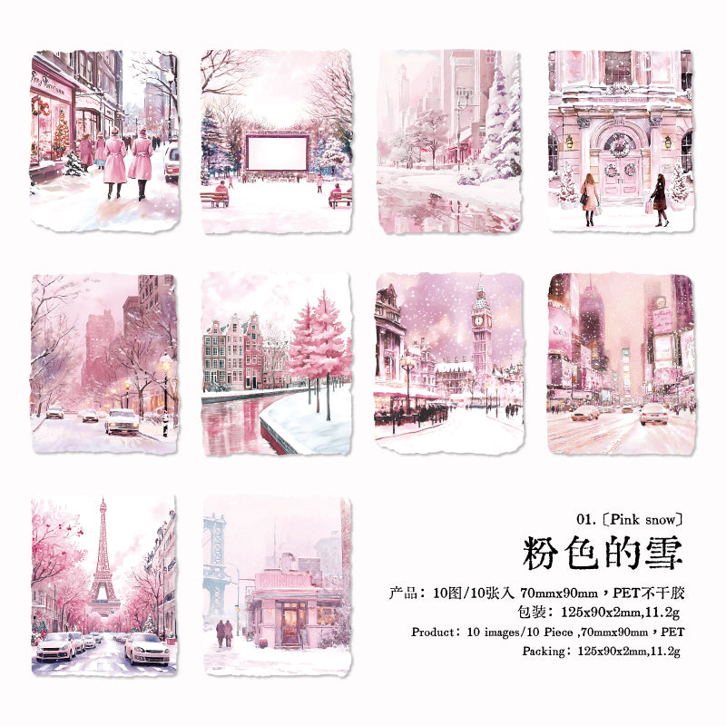 [2601-194] Snowfall Sound Winter Scene Stickers