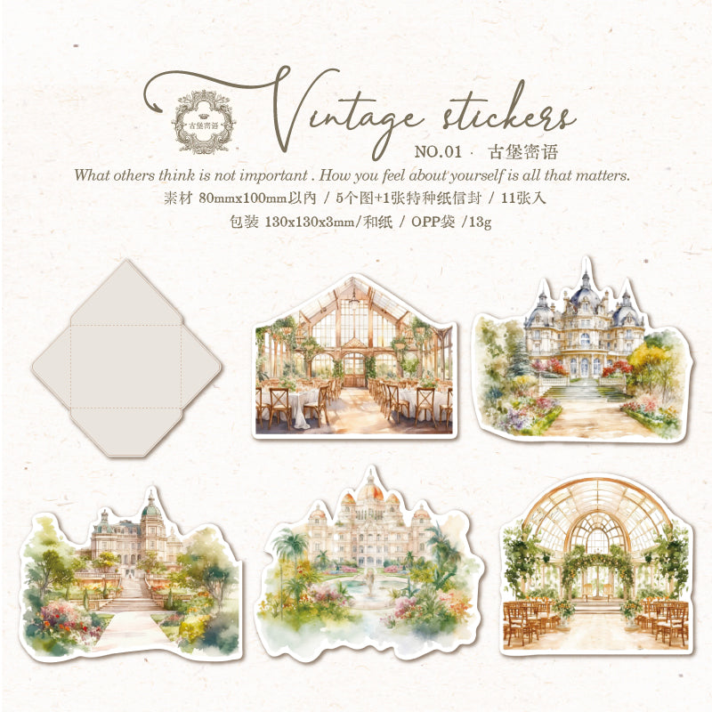 [2603-077] Vintage Travel Collage Stickers 6 Styles