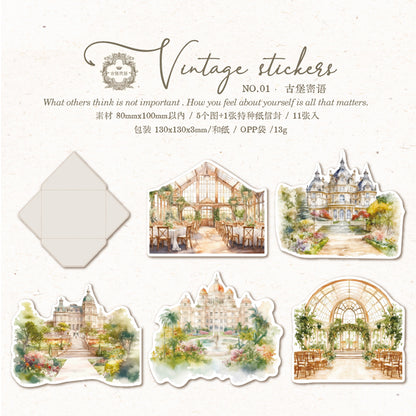 [2603-077] Vintage Travel Collage Stickers 6 Styles