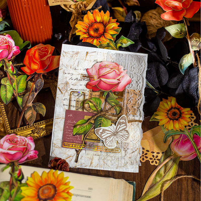 [2603-128] Floral Bouquet Journal Stickers 4 Styles