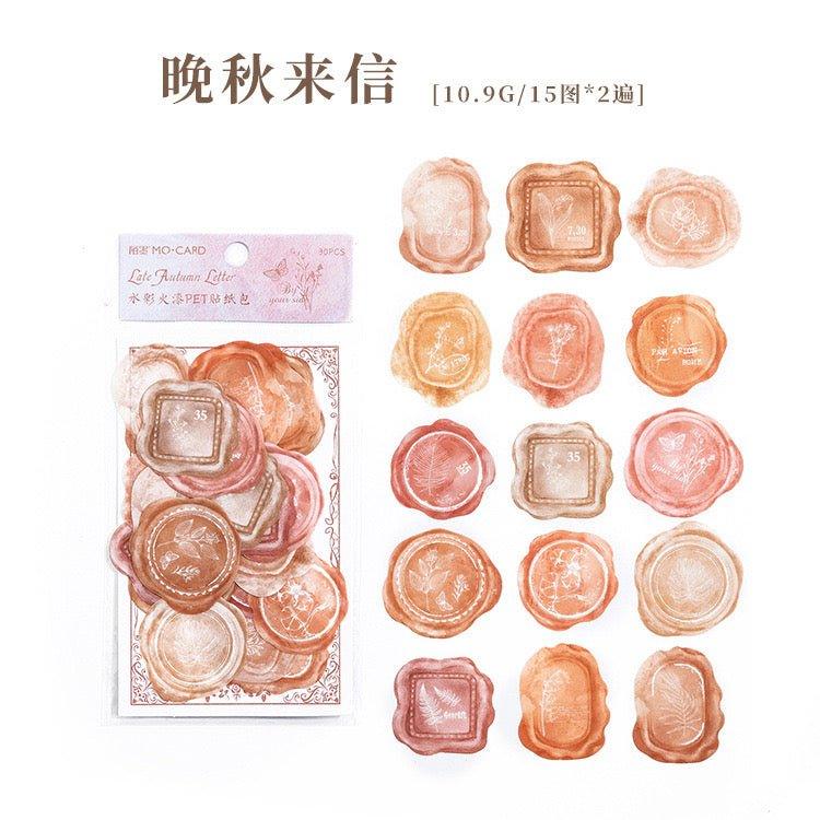 1004 Pet Sticker Pack, Crystal Garden Series, White Film Watercolor Wax Hand Account Decoration - Memo Journals
