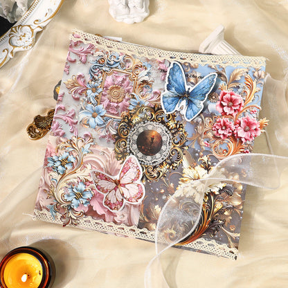 [2601-231] Elegant Baroque Series PET Journal Background Stickers Vintage Decoration 4 Styles
