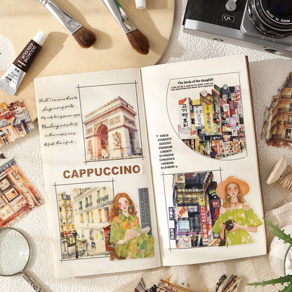 [2603-049] World Travel PET Stickers 20 Pieces 8 Styles