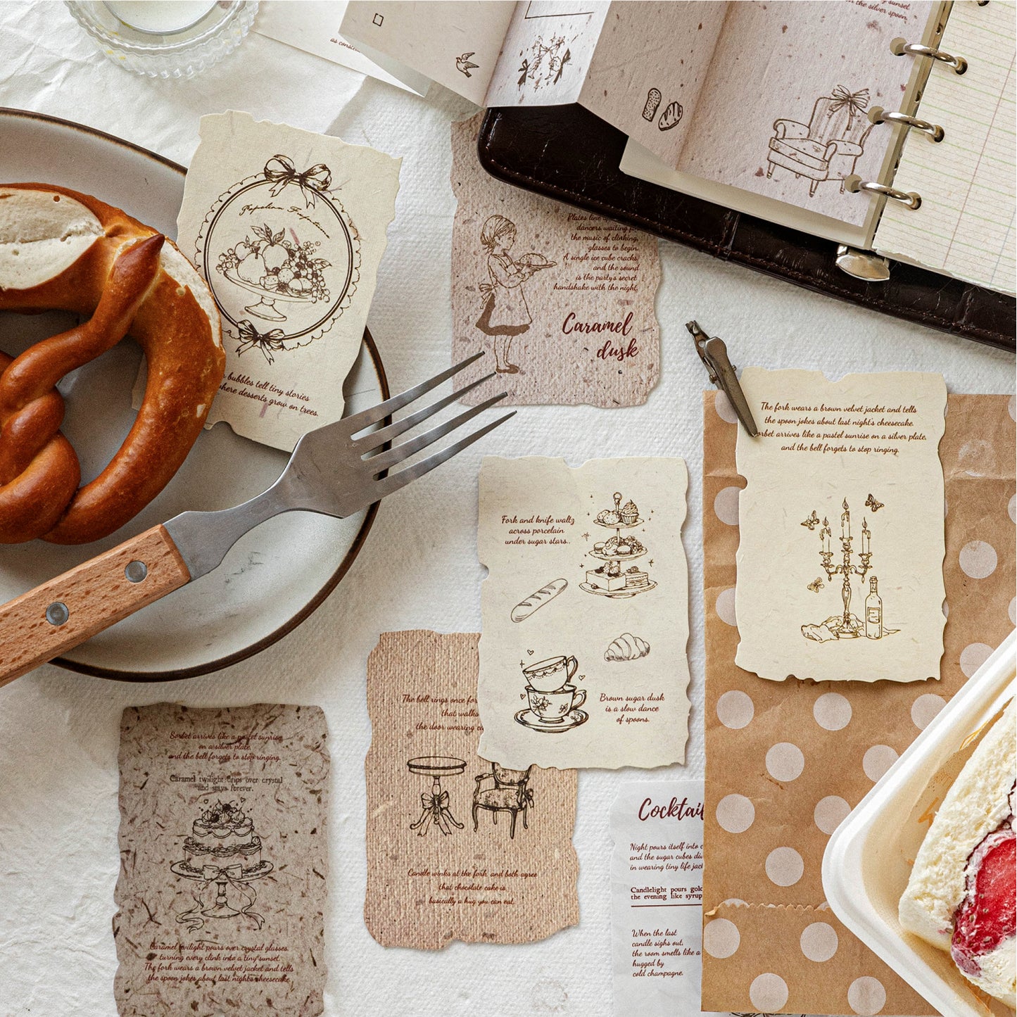 [2602-021] Dream Imprint Vintage Paper Stickers 4 Styles