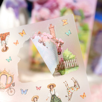 [2603-019] Matte PET Scene Background Stickers 3 Sheets