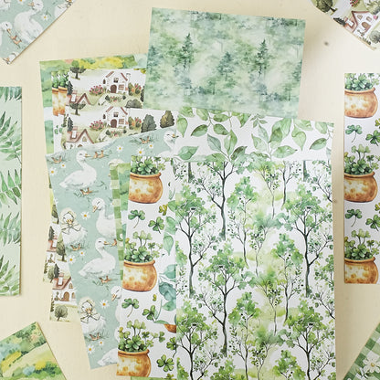 [2603-068] Fresh Minimalist Floral Background Paper 6 Styles