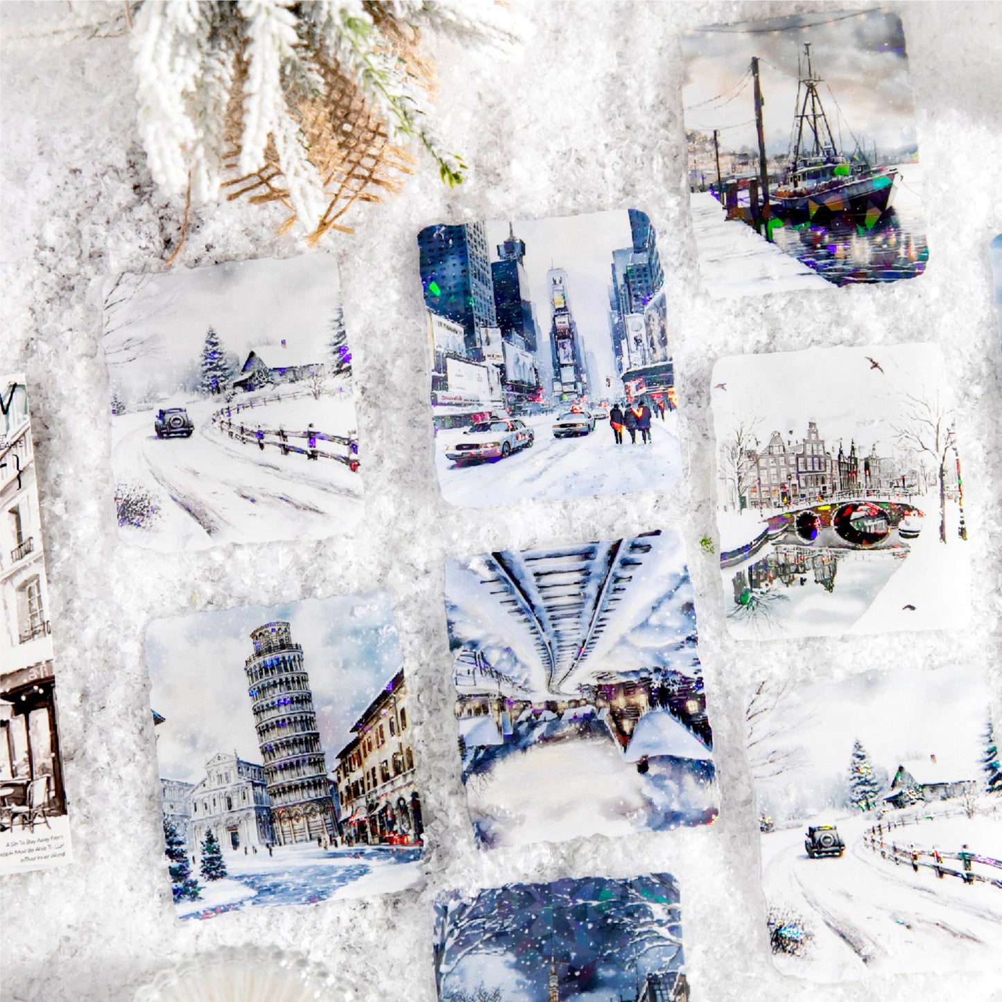 [2601-194] Snowfall Sound Winter Scene Stickers