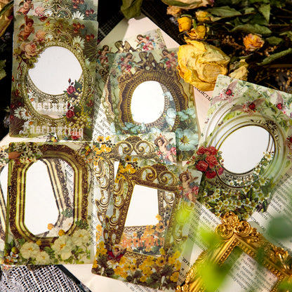 [2601-131] Victorian Keepsake Collage Stickers – Vintage Frame & Floral Series (5 Designs)