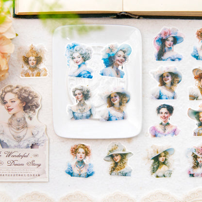 [2603-127] Dreamy Vintage Journal Collage Stickers 6 Styles