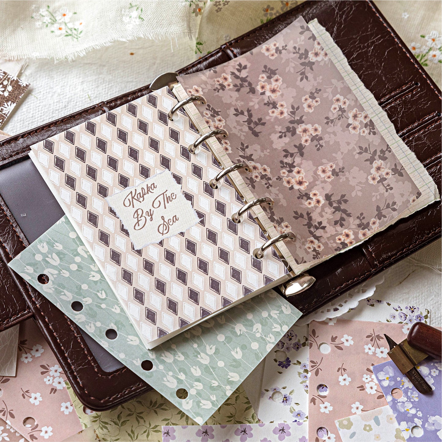 [2603-084] Korean Style Floral Journal Background Paper 6 Styles