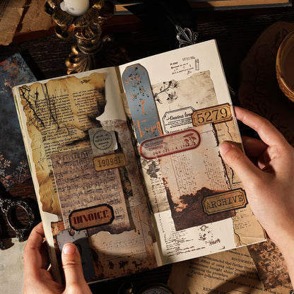 [2603-014] Vintage Ephemera Background Paper 10 Sheets 6 Styles