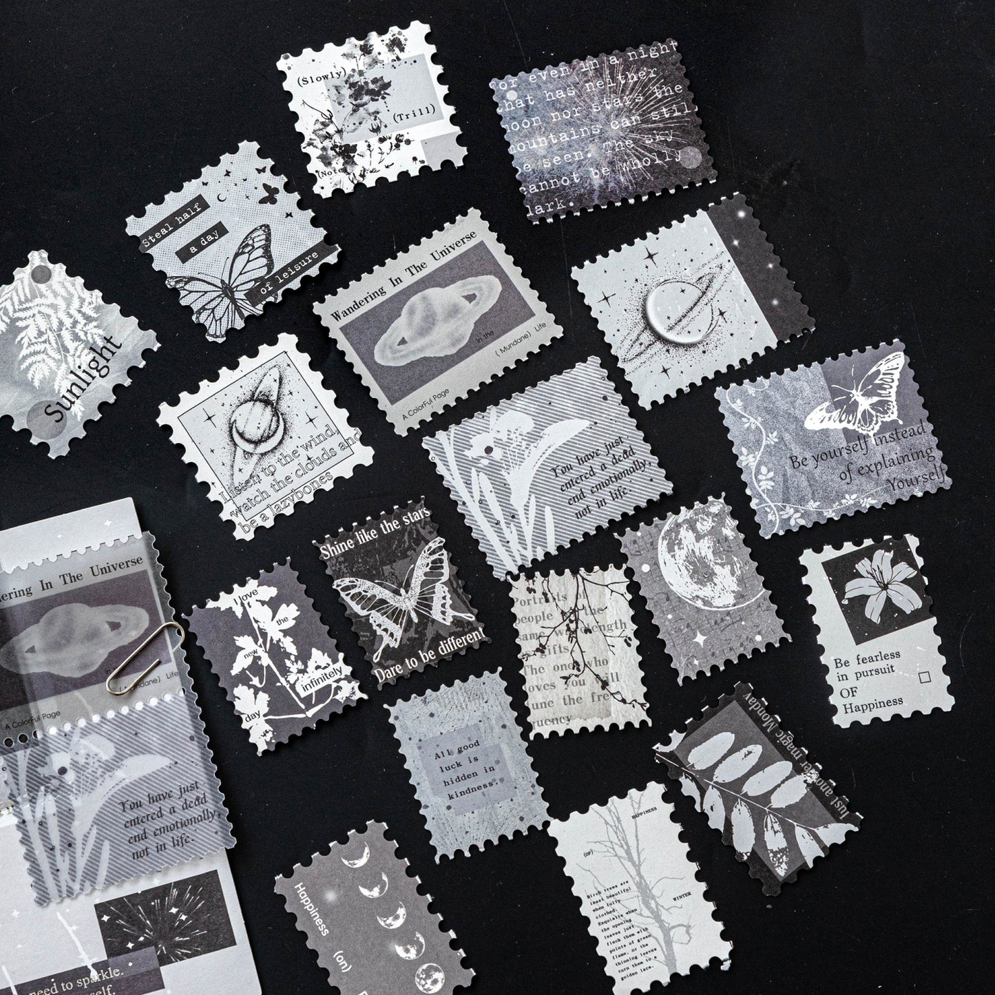 [2602-005] Vintage Stamp Style Journal Stickers 4 Styles