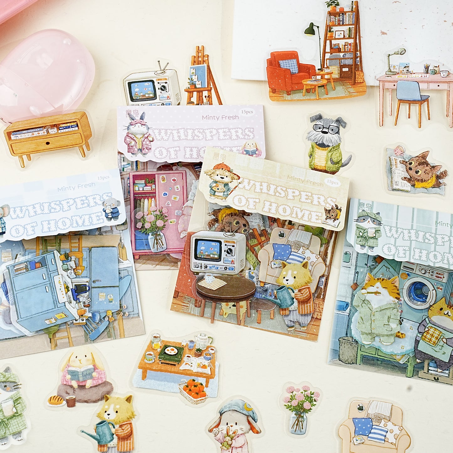 [2603-111] Cute Animal PET Sticker Pack 4 Styles