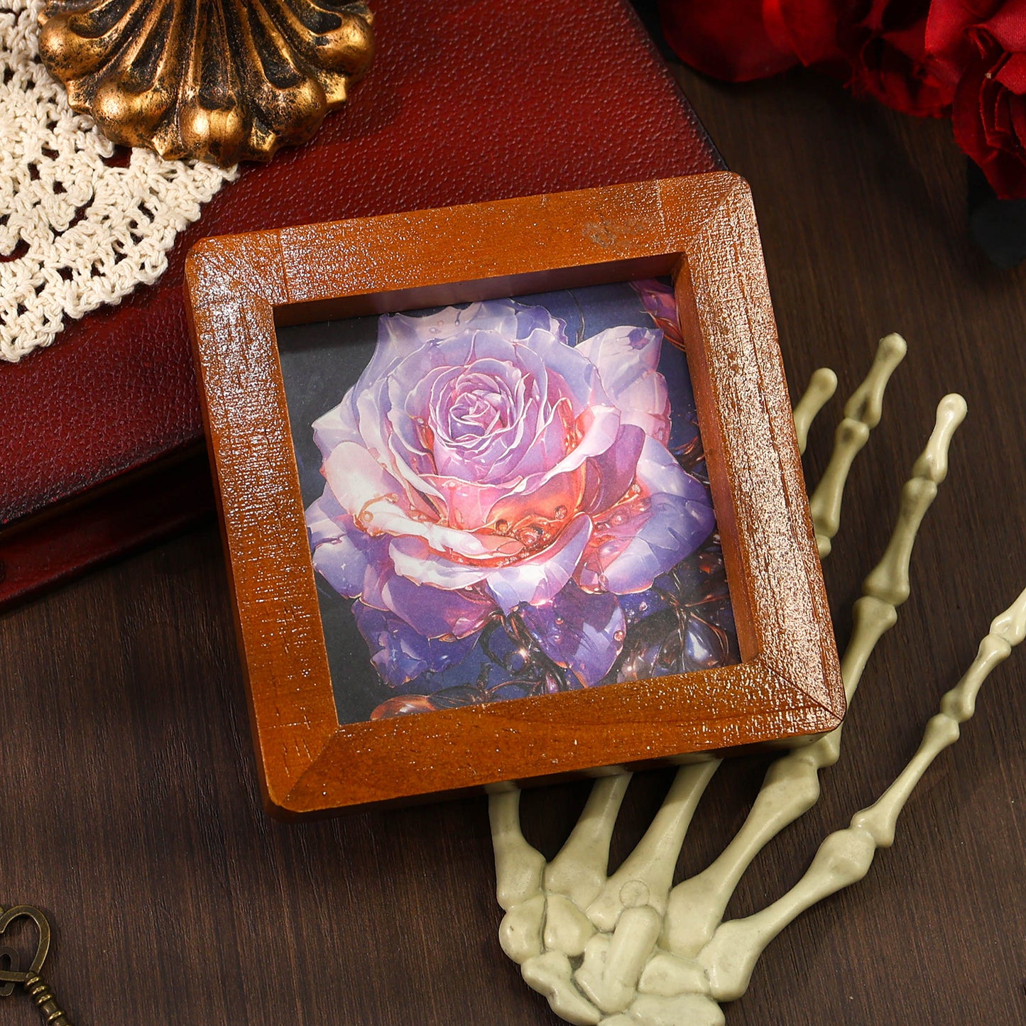 [2601-173] Shadow Rose – Gothic Vintage Rose Card & Sticker Set (4 Designs)