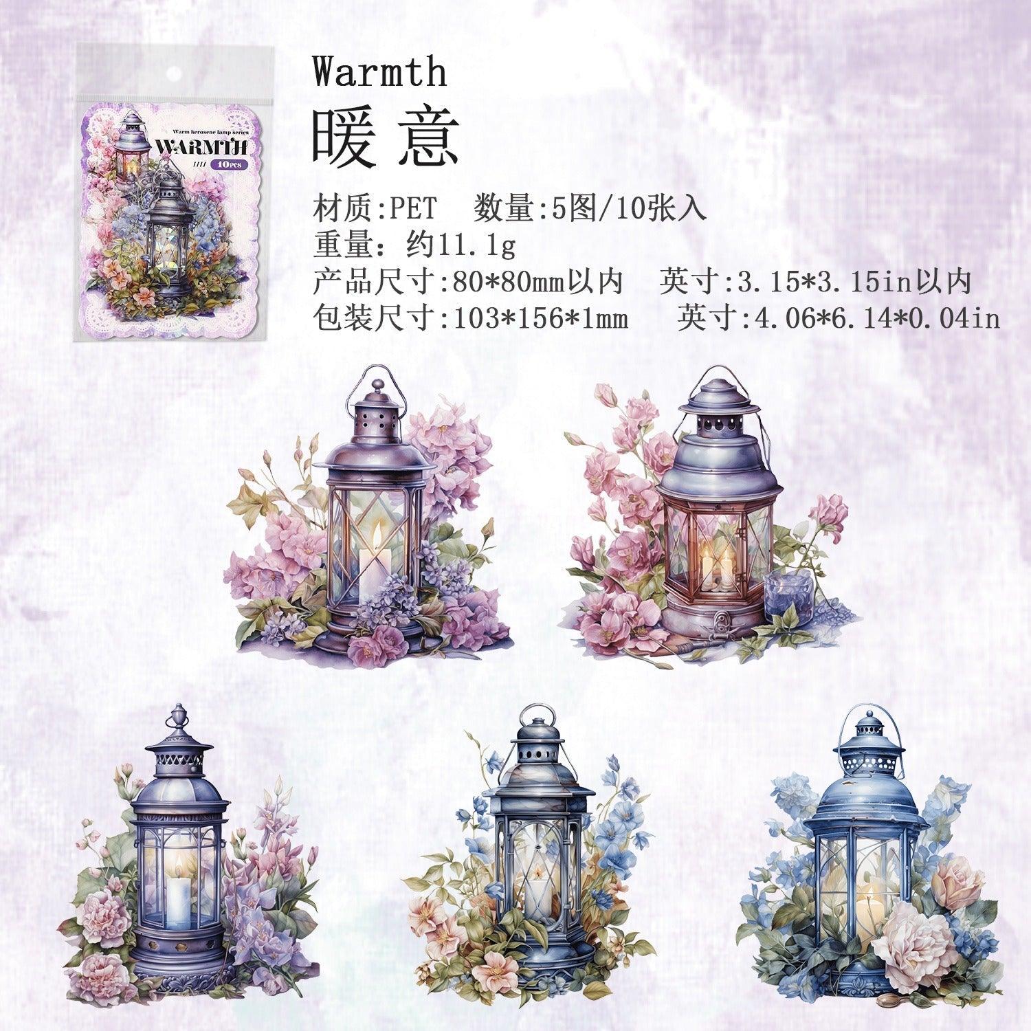 1121 PET Stickers Warmth Oil Lamp Series - Memo Journals