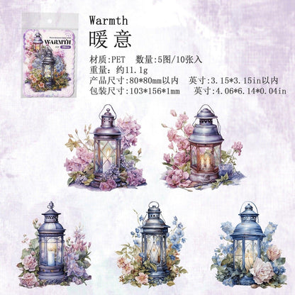 1121 PET Stickers Warmth Oil Lamp Series - Memo Journals