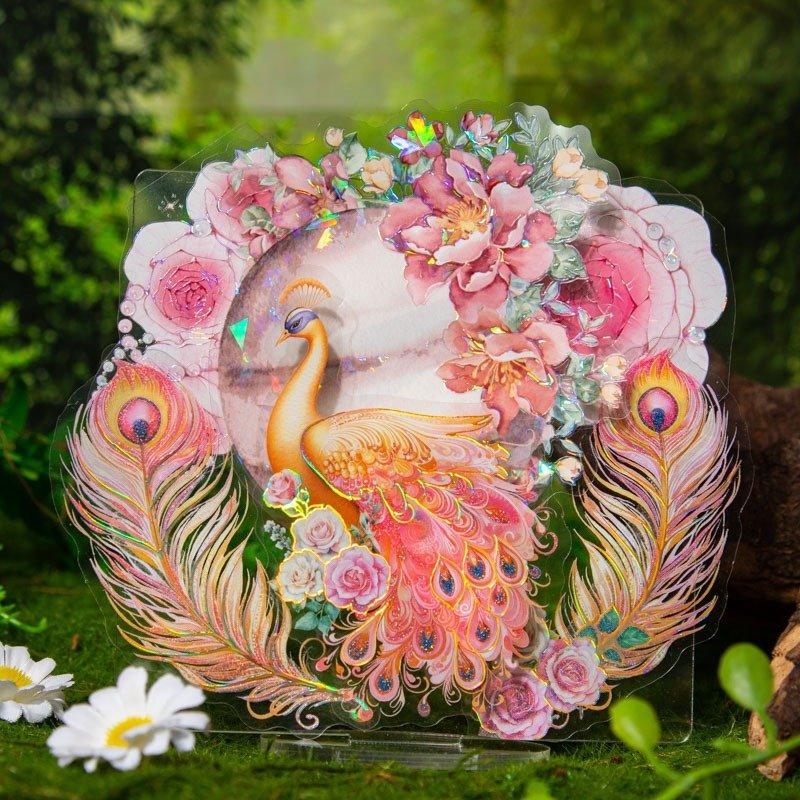 1130 Laser Gold Stickers Peacock Flying South Series - Memo Journals