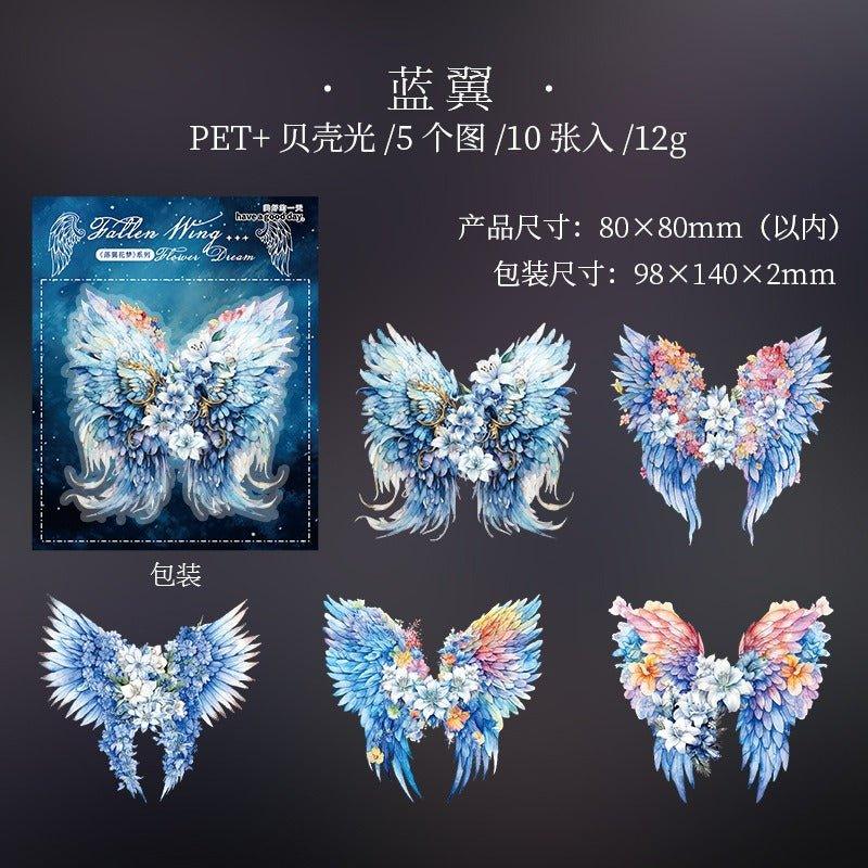 1138 Sticker Pack Falling Wing Flower Dream Series - Memo Journals
