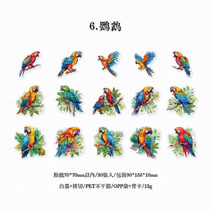 1140 Stickers Bird Forest Series - Memo Journals