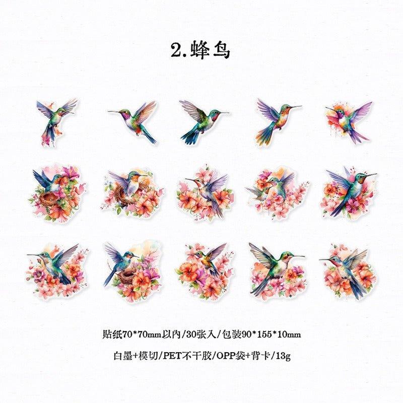 1140 Stickers Bird Forest Series - Memo Journals