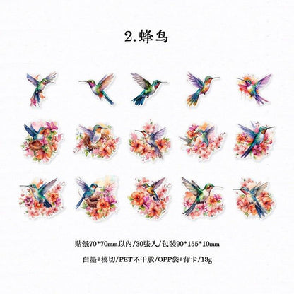 1140 Stickers Bird Forest Series - Memo Journals