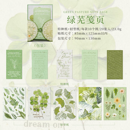 [2603-113] Botanical Journal Collage Paper 6 Styles