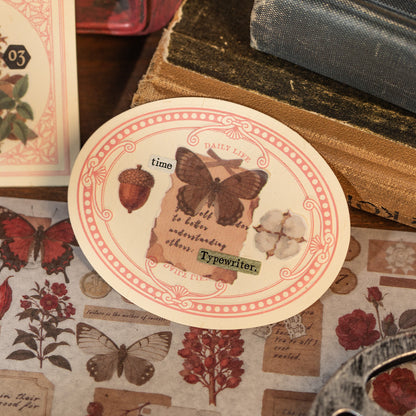 [2603-146] Forest Vintage Scrapbook Paper Stickers 4 Styles
